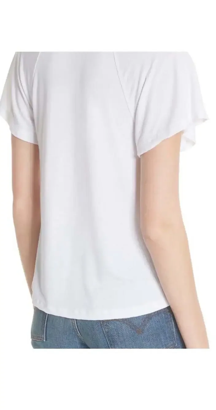 Free People Twist Front Choker Neck Top White XS boho festival chic